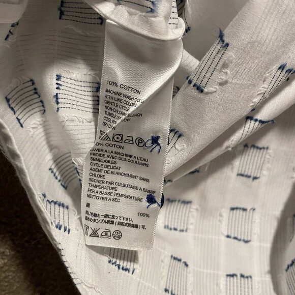 Tommy Bahama Button Down Men's Size XL Island Modern Fit White Shirt Squares - Picture 5 of 8